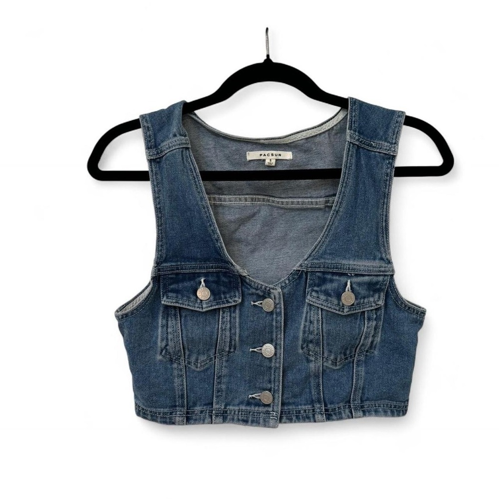 PacSun Light Blue Denim Vest